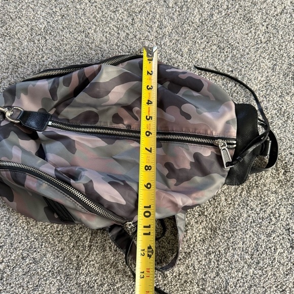 Rebecca Minkoff Green Camo Julian Nylon Leather Trim Backpack Tassel Zip Pull